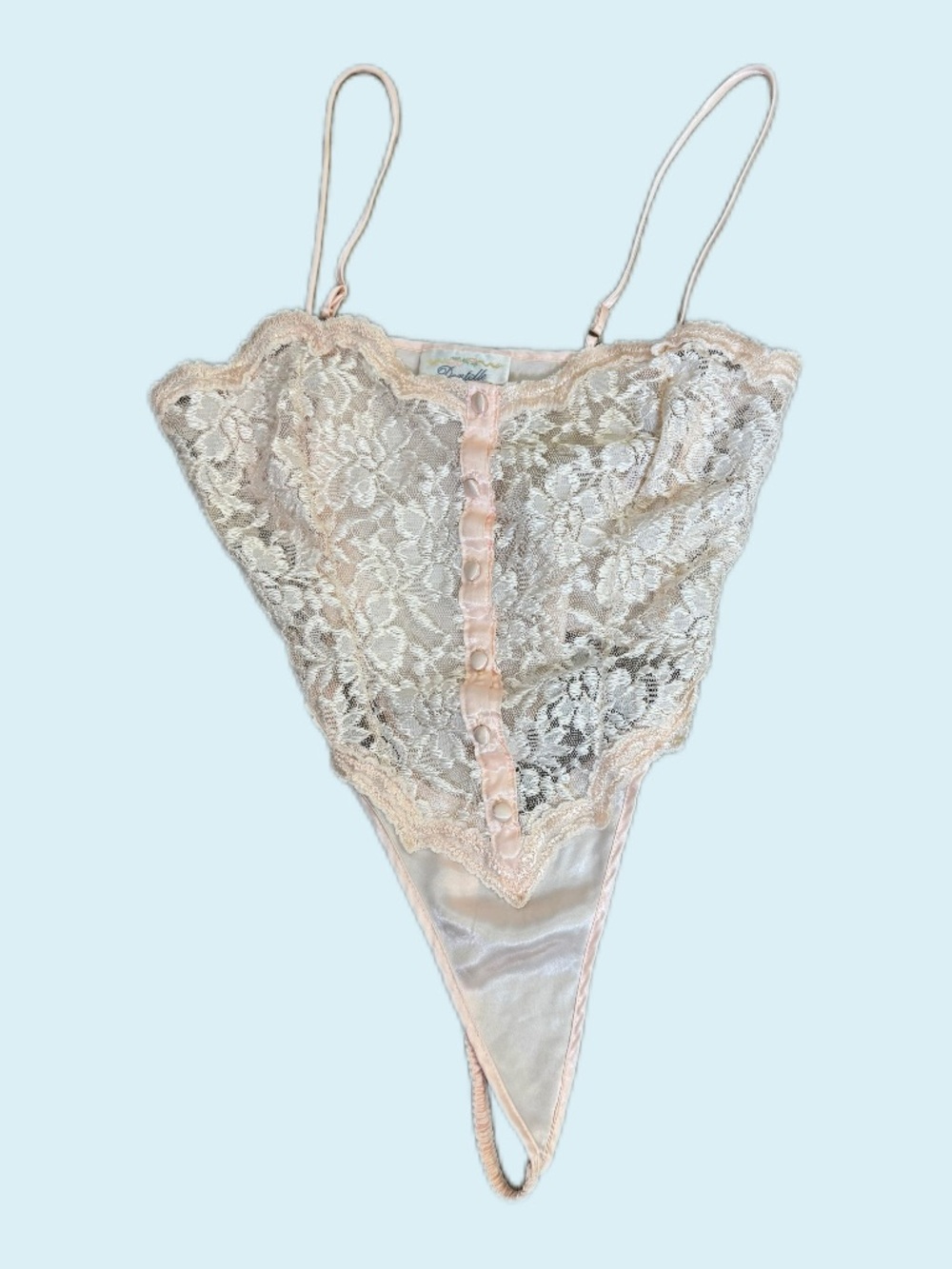 Cami Lace Bodysuit in Blush Pink - Brand: Dentelle